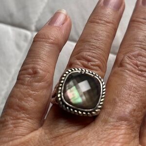 Unbranded Black Mother of Pearl Doublet Ring 7.5-8 size